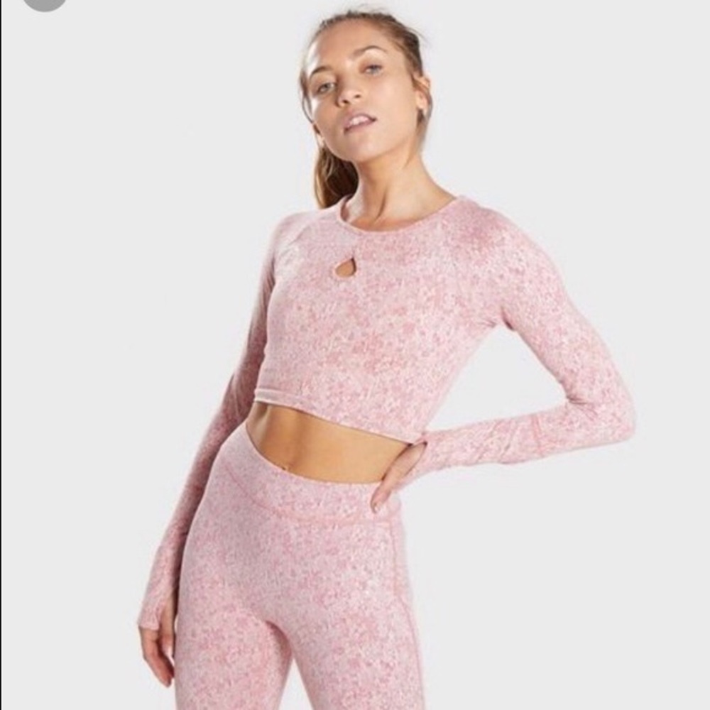 NWT Gymshark Fleur Pink Crop Top